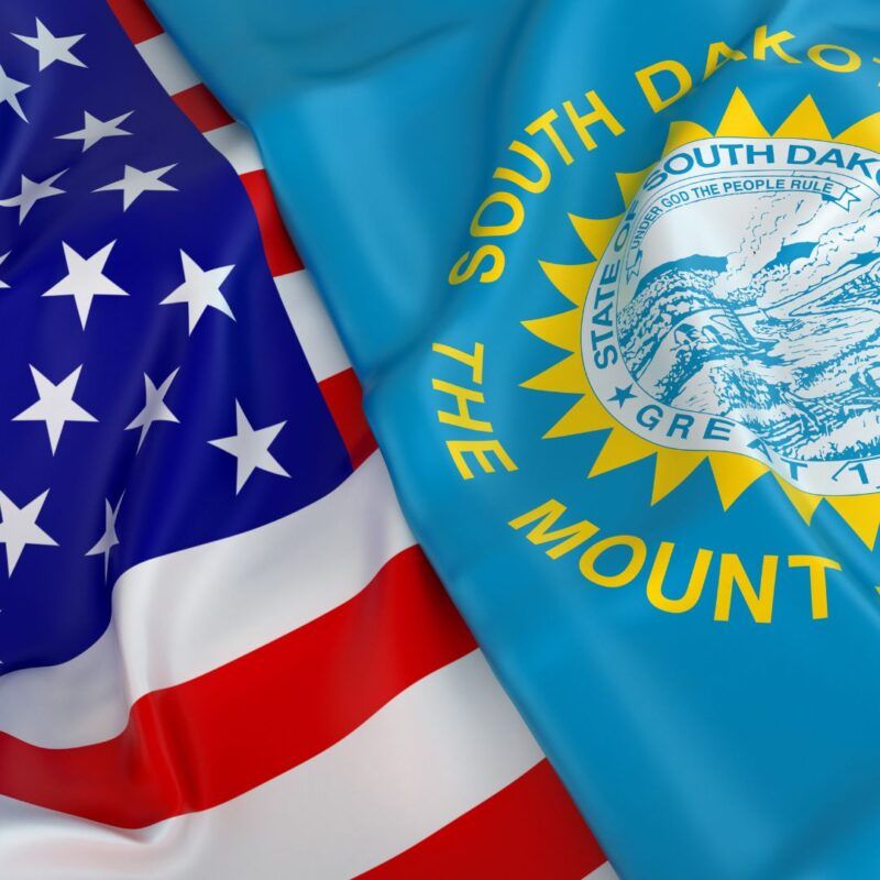 South Dakota and USA Flag for Trust Formation